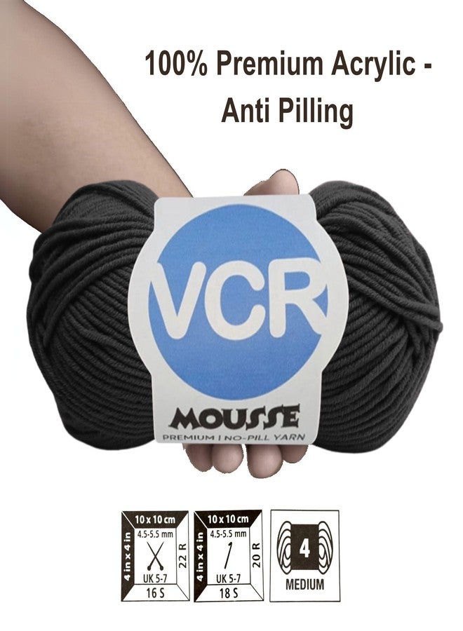 VCR 4ply Jett Black Yarn, 100 Grams Hank, 190 Meters Length, Acrylic Ball for Crochet and Knitting, Soft Crosia Threads, Pack of 1 Yarn, Suitable for DIY Crafts - Image 3